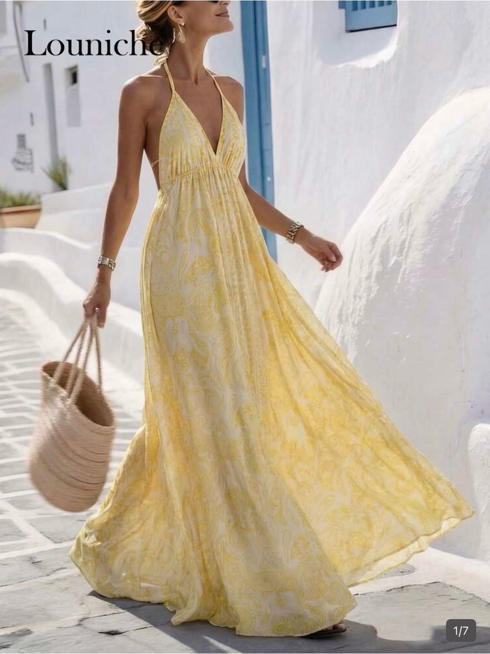 Yellow Halter Maxi Dress